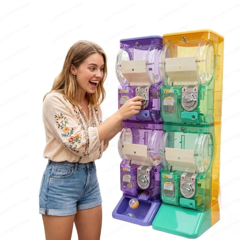 Arcade Vending Machine - Máquina Gashapon Transparente Blanca de Dos