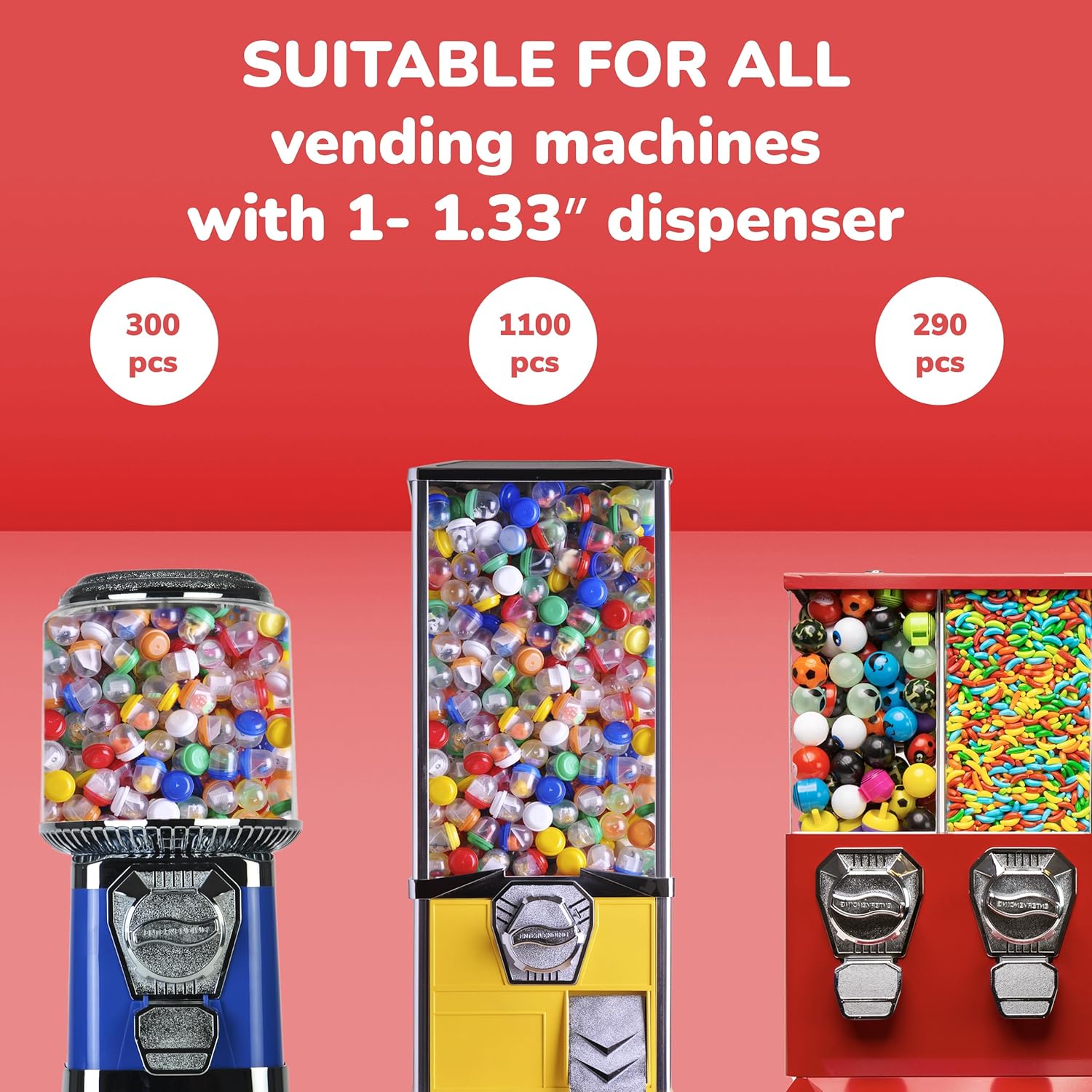 100-500 cápsulas redondas vací - Prize Capsule Toy Machine reseña y precio