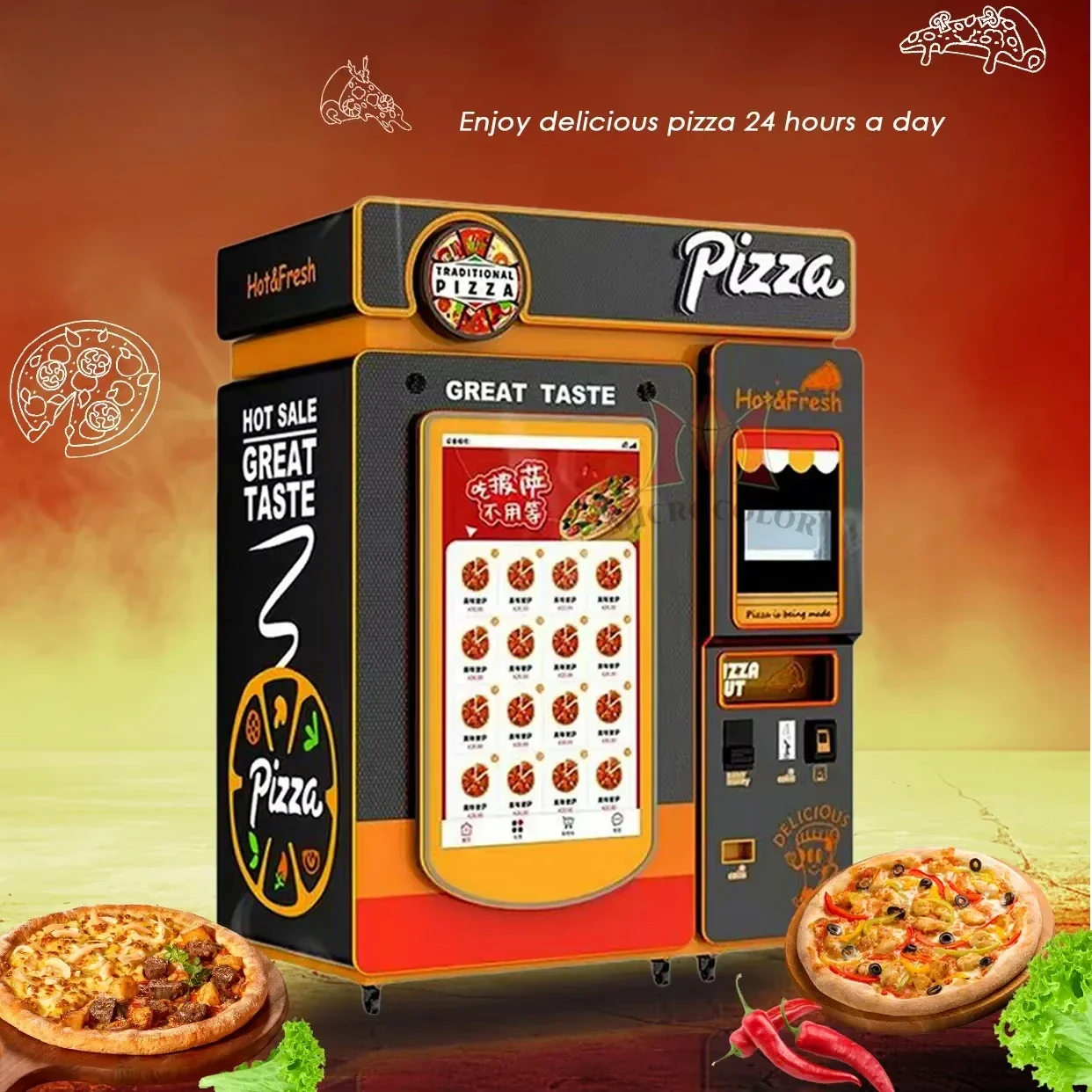 Máquina Expendedora de Pizza d - Commercial Vending Machine reseña y precio